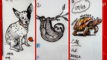 Professora de artes do DF viraliza na web com desenhos feitos em lousa de sala de aula; veja imagens